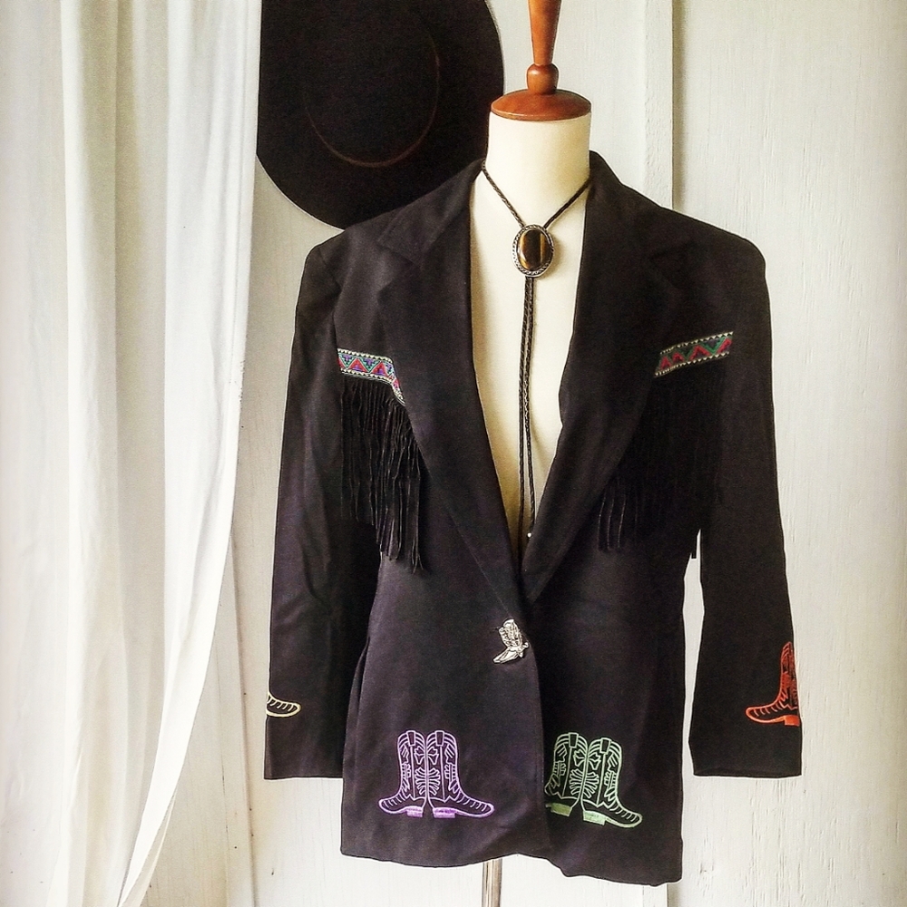 Vintage 80's Western Fringe Blazer!🤠